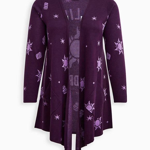 🎊DRAPE CARDIGAN - DISNEY TANGLED DREAM PURPLE - Picture 1 of 11